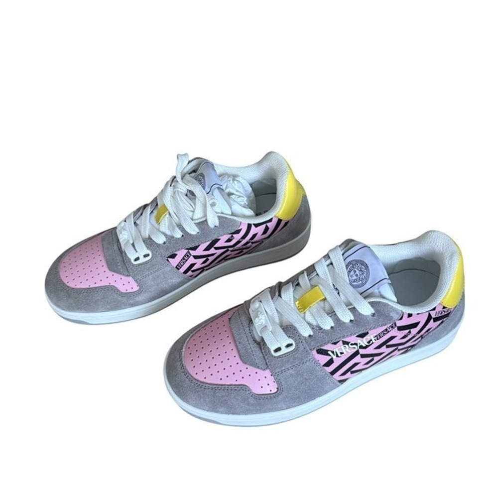 Versace Medusa Pink/Gray Leather Women's Sneaker Shoe, 1014316, Euro 40 - Picture 3 of 12